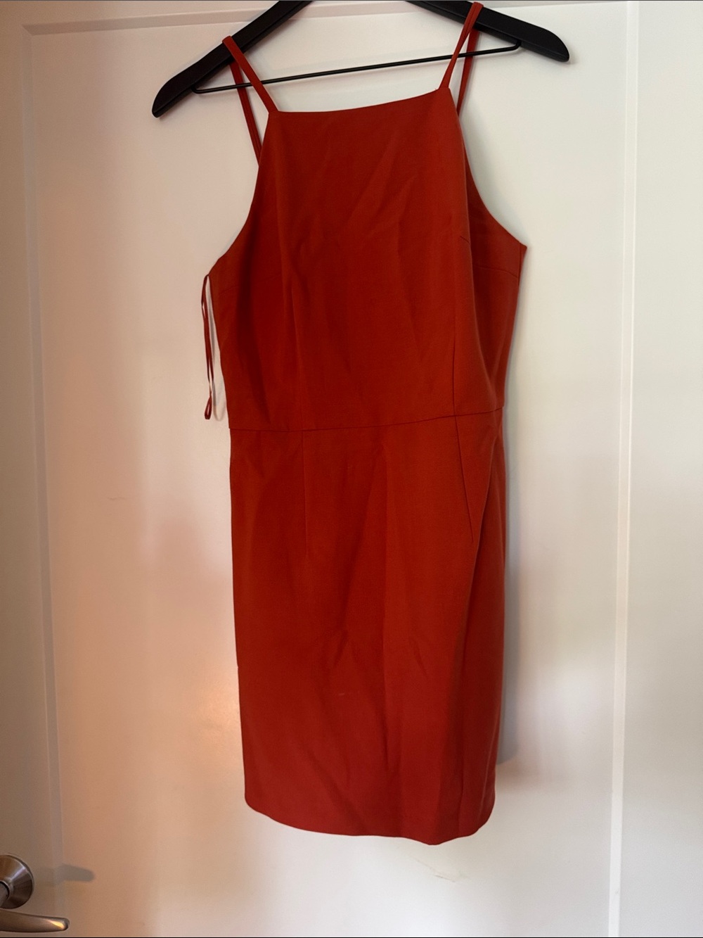 French Connection Rust Red Mini Dress with Spaghetti Straps